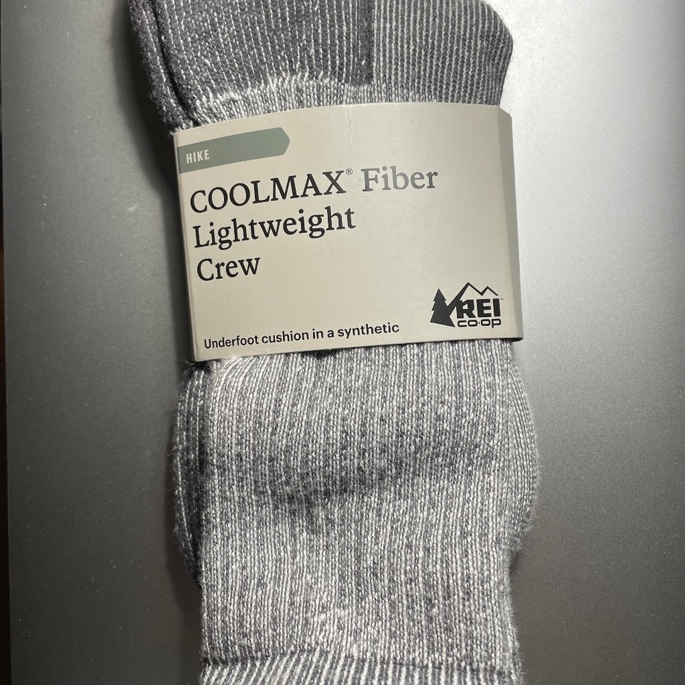 New REI hiking socks large (unisex) cool max fiber lightweight crew